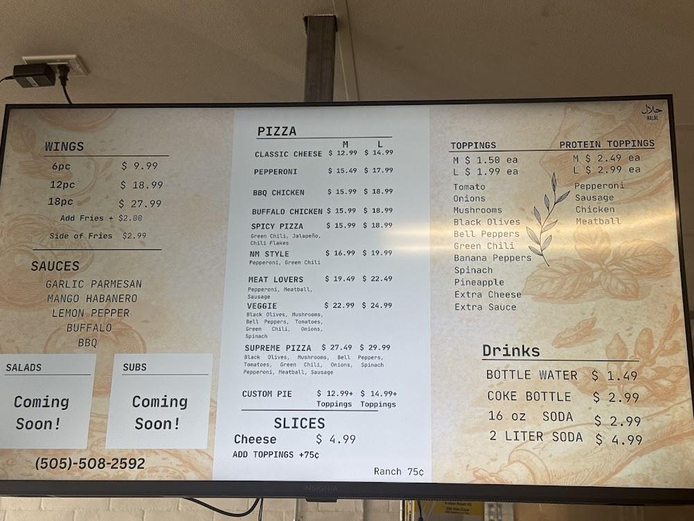 Roadrunner Pizza Menu image 2